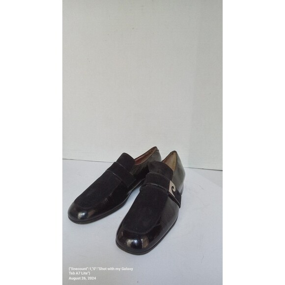 Contempo Collection‎ Black Patent Leather Loafers with Decorative Silver Buckle main image 4